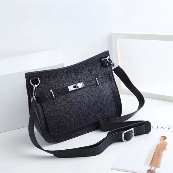

leather women s bag lychee pattern layer cowhide gypsy classic fashion single shoulder messenger bag silver buckle