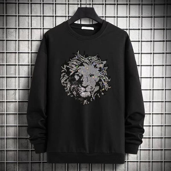 

men's hoodies & sweatshirts explosion skull shiny diamond winter hoodie trendy brand colors sweatshirt for autumn outdoor, Black