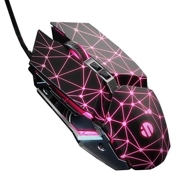 

mice wired macro programming metal mechanical mouse led breathing light 4 gear dpi adjustable deskcomputer lapgaming