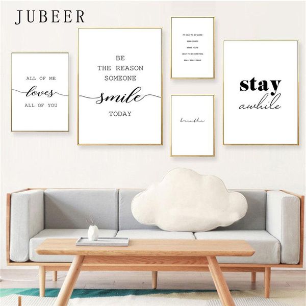 

paintings modern life quotes art posters home decor nordic canvas painting wall letters print fresh minimalist for living room picture