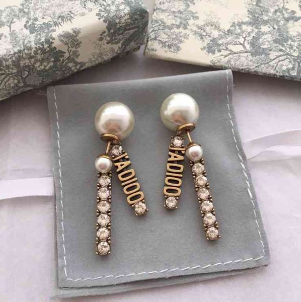 

factory specials aa earrings long two earrings with diamond, Golden