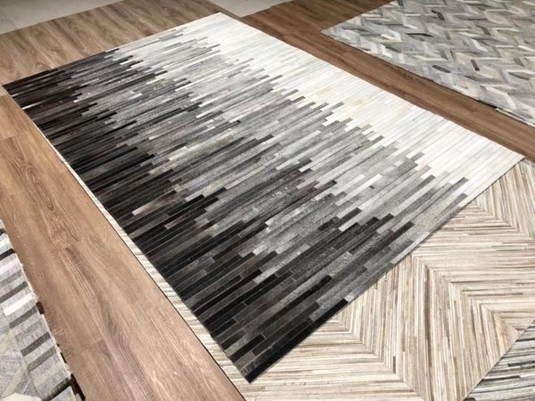 

modern gray mixture cow skin patchwork rug natural cowhide carpet carpets