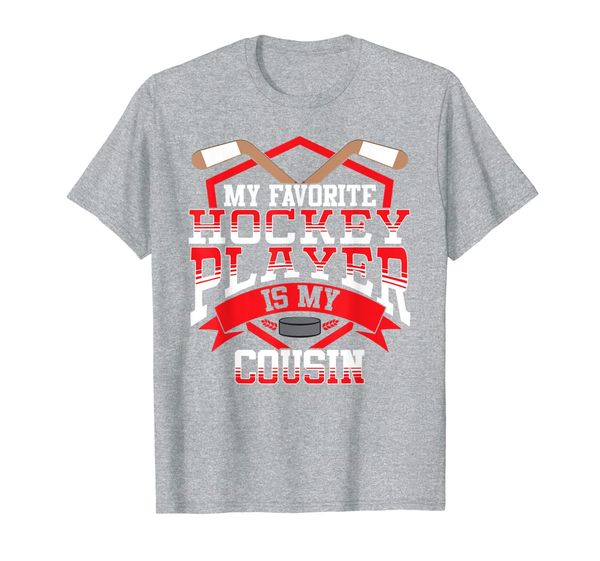 

ice hockey favorite hockey player is my cousin gift t-shirt, White;black