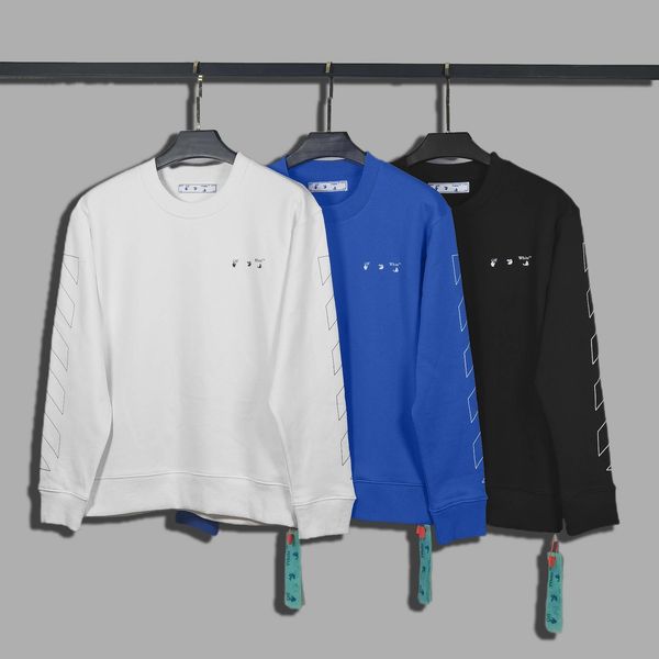 

2021 autumn winter off letter printed round neck pullover for men and women, Black