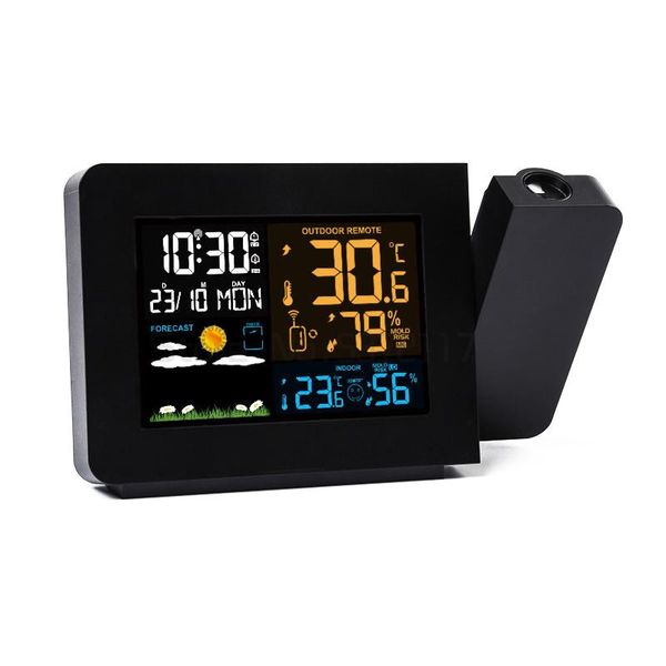 

other clocks & accessories color screen weather station backlight lcd digital alarm clock projector projection forecast support 7 languages