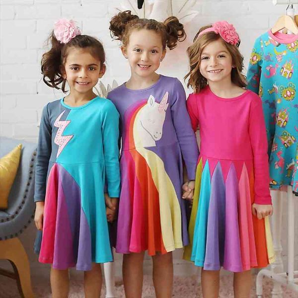 

baby girls clothes fashion girl dress rainbow short sleeve cotton color block cute party dresses for kids princess, Red;yellow