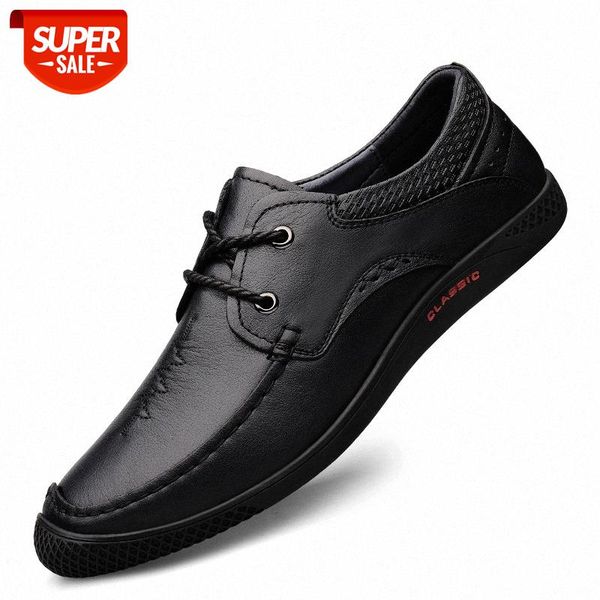 

soft sole and comfortable leather shoes #7n7b, Black