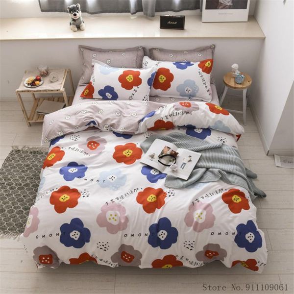 

bedding sets home textile colored flower children bed linen king twin size quilt cover sheet pillowcases bedclothes