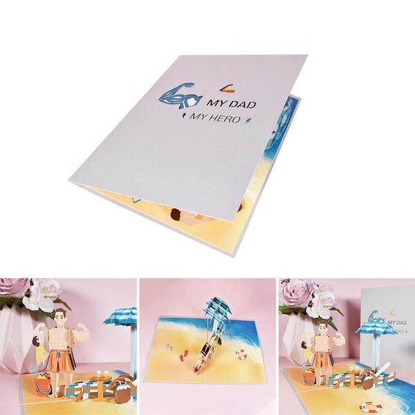 

3d -up greeting card father's day for expressing gratitude birthday dad with envelope party decora cards