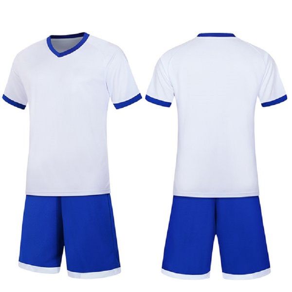 2021 Jersey de futebol Define placa suave 6095 camisa azul suor absorvendo respirável e macio terno de treinamento infantil 09
