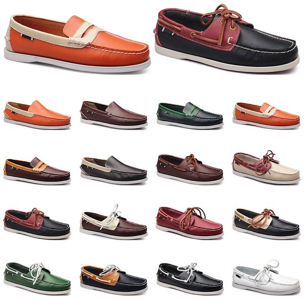 

womens sneakers sailing shoe mens casual leather shoes black white red green orange brown outdoor trainers size 38-45 fifty nine