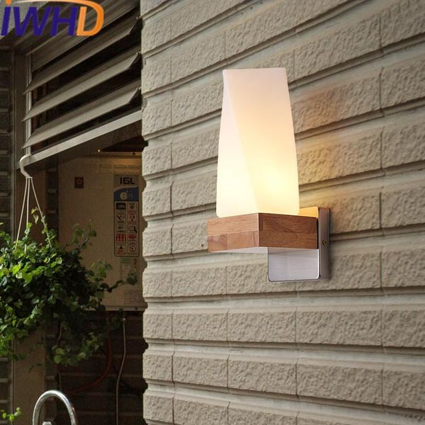 

wall lamp iwhd wood led fashion glass ball sconces nordic style modern light up down home lighting fixtures arandela