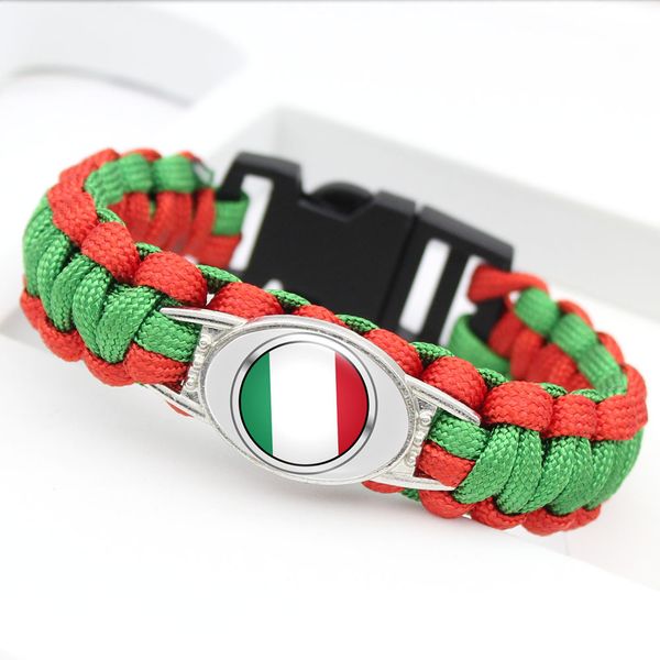 

souvenir world cup national flag bracelet italian umbrella rope braided outdoor lifesaving
