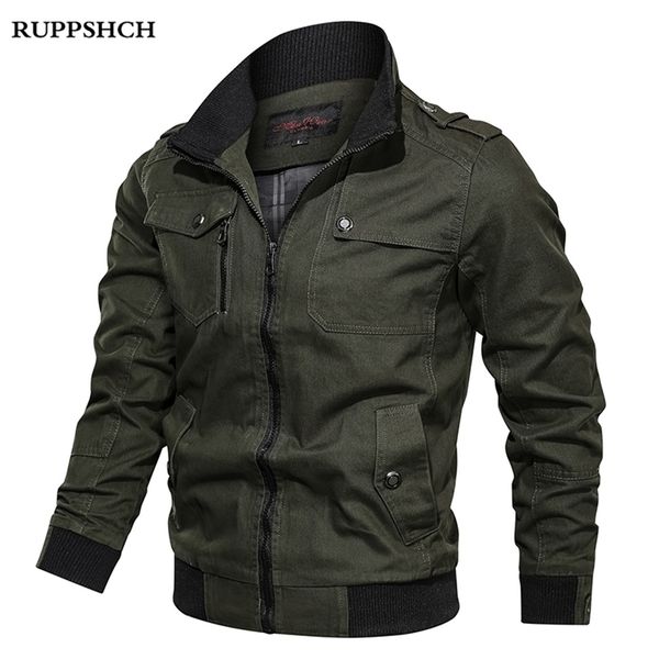 

autumn men casual stand-up collar jacket zipper pocket large size cotton thin 211110, Black;brown