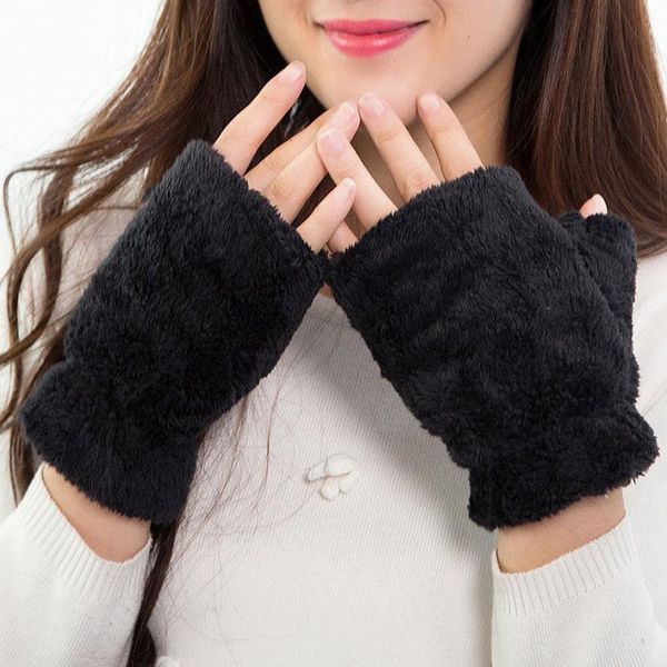 

fingerless gloves 3colors cashmere miexposed finger women' winter autumn knitted for women wrist mittens, Blue;gray