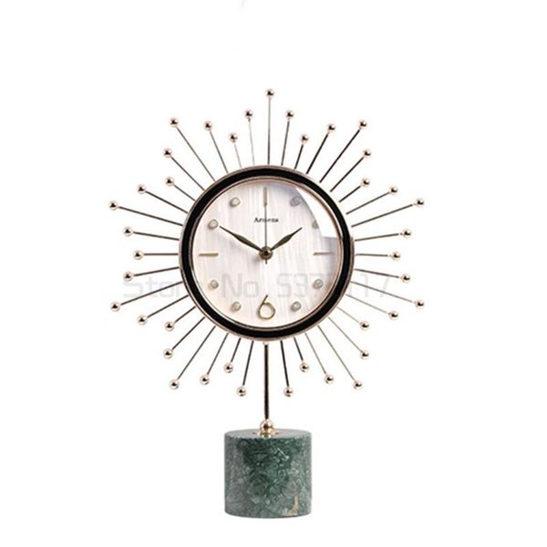 

desk & table clocks fashion clock light luxury ornament european american metal movement