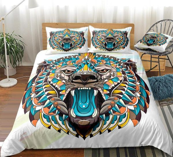 

bedding sets tiger duvet cover set africa african totem tattoo bed linen roaring home textile microfiber bedclothes