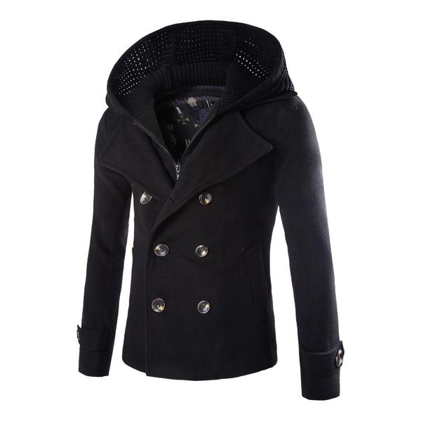 

men's jackets causal jacket 2021 autumn winter england style fashion hooded outwear long sleeve black gray 2xl 3xl slim and coats, Black;brown