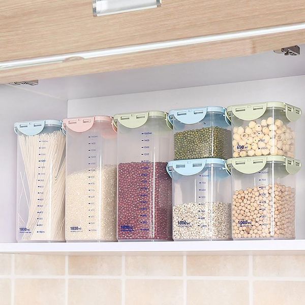 

storage bottles & jars 1pcs clear food container plastic pantry kitchen jar transparent box