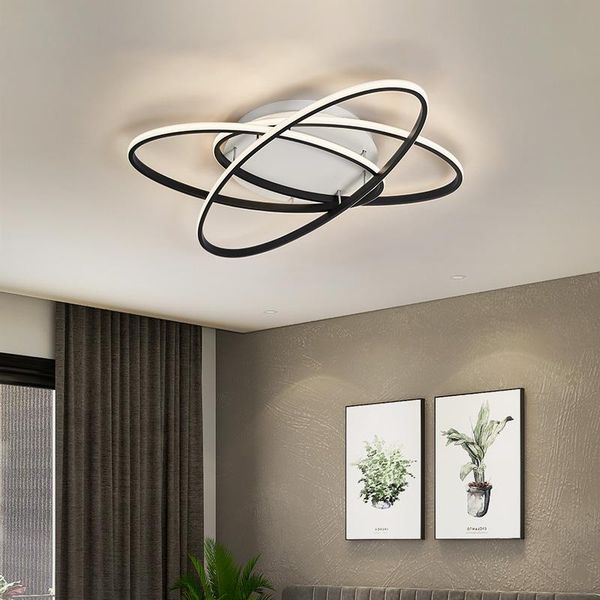 

chandeliers minimalism modern led ceiling for living room bedroom study creative chandelier 90-260v black finished
