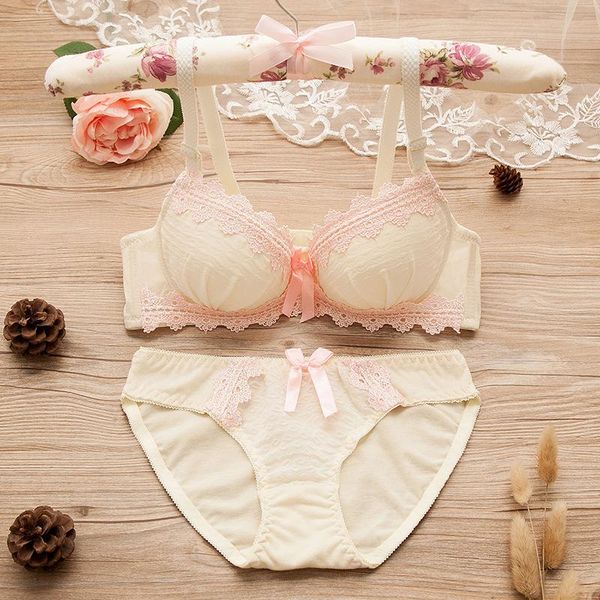 

bras sets [alfou] brand women print bra set push up big size underwear bow and hollow out panties retro mesh girl lingerie, Red;black