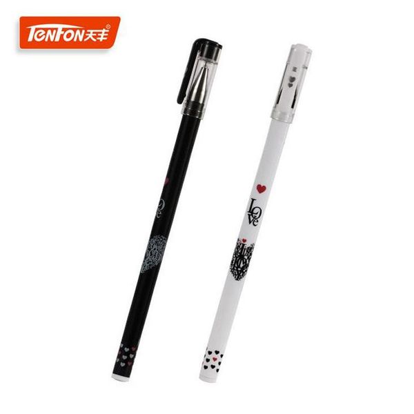 

gel pens 12 pcs/box lovers high sign fresh 0.5mm black and blue ink pen for office & school supplies korean stationery