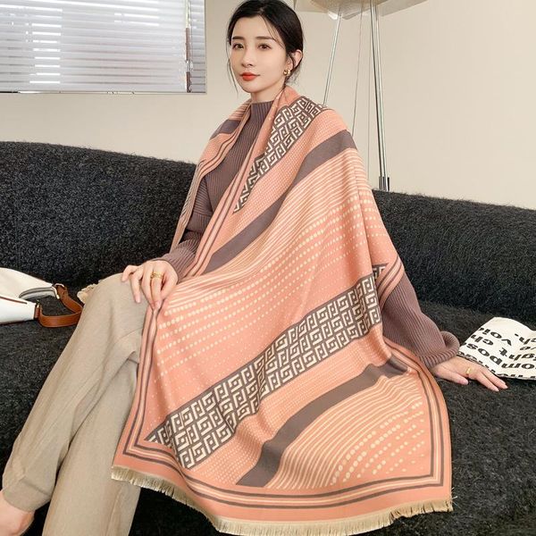 

blankets luxury letter scarf blanket designer shawl warm wearable wave point scarvs women cloak accessories lady