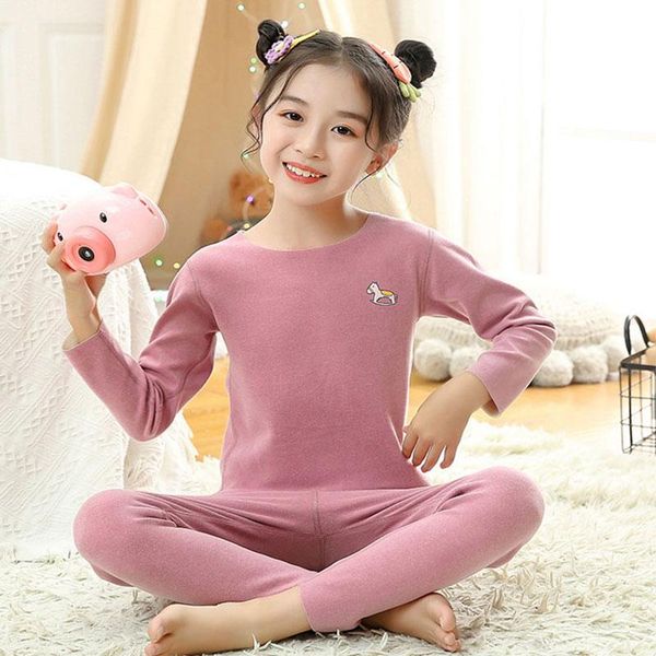 

pajamas teens long sleeves pyjamas kids thermal underwear children clothes sets boys sleepwear for girls 6 8 10 12years, Blue;red