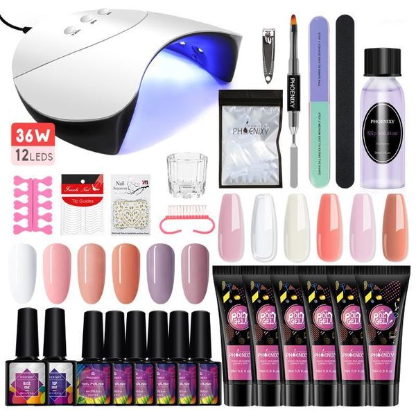 

nail art kit glitter color poly gel electric drill machine soak off varnish base coat for manicure design1