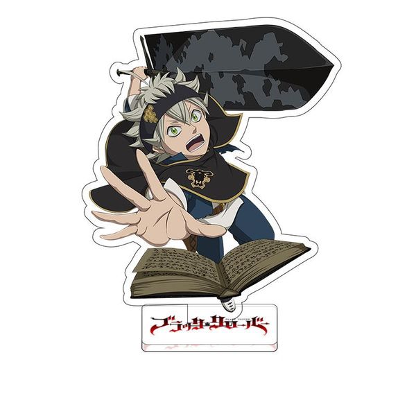 

keychains black clover acrylic japan fashion anime stand card model car key chain men girl gifts, Silver