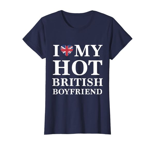 

womens i love my british boyfriend cute relationship tshirt, White;black
