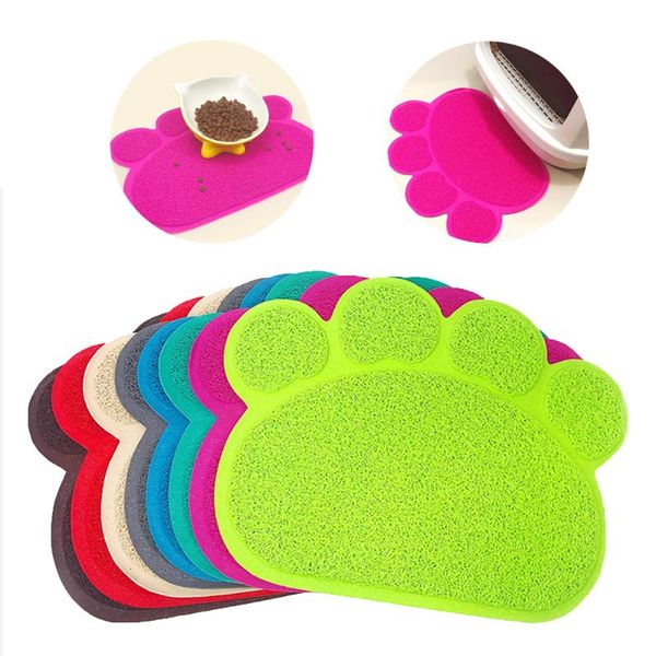 

cat beds & furniture pvc pet litter mat print feeding bowl placemat pad anti-skidding kitten trapper easy cleaning supplies