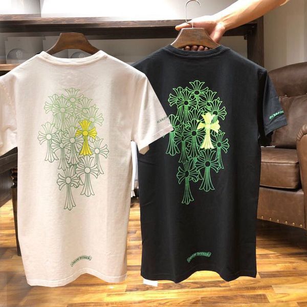 

2021 summer fashion brand crosin multi cross phantom short sleeve t-shirt pure cotton men's and women's casual lovers t, White;black