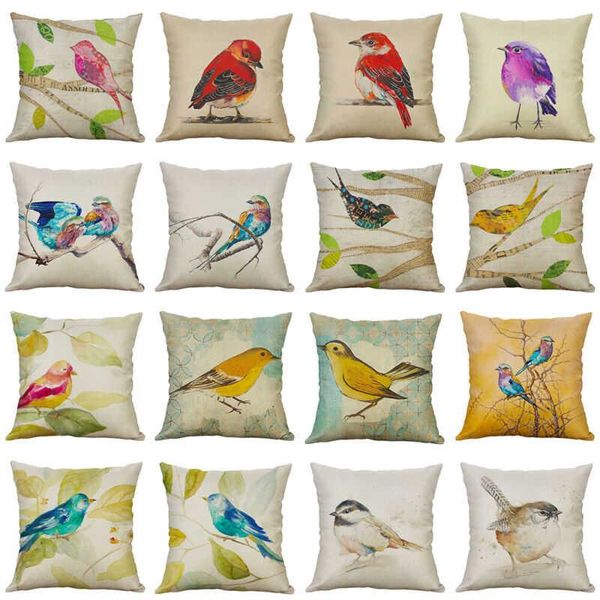 

throw sofa birds home pillow cover 18'' cushion decor case cute cushion/decorative