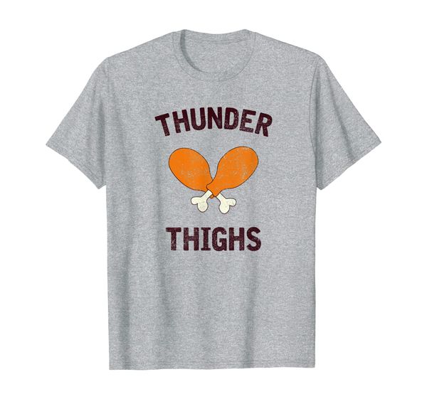 

thunder thighs, funny turkey day holiday t-shirt, White;black