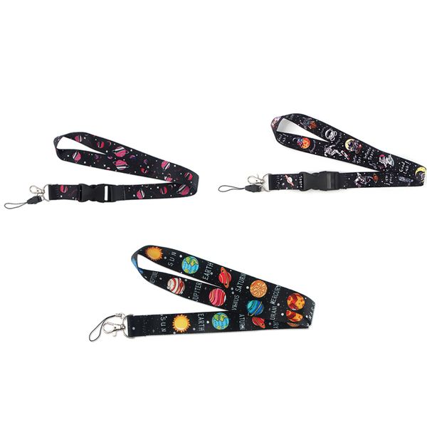 10pcs / lot J1592 Cartoon Space DIY Schlüsselanhänger Zubehör Mobiltelefon USB ID Halter Schlüsselband Hals Lanyard