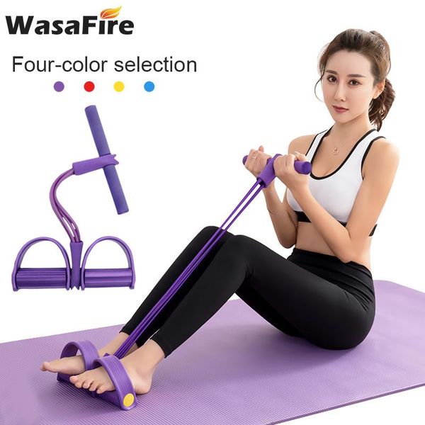 

multi-color 4 tube resistance bands latex pedal exerciser sit-up pull rope expander elastic band yoga fitness equipment