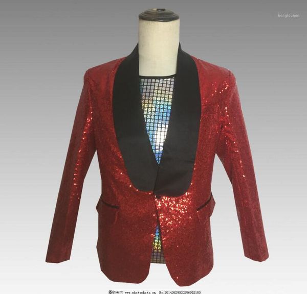 

men's suits & blazers xs-5xl 2021 clothing fashion slim bigbang wedding dress red sequins suit studio costume plus size singer costumes, White;black