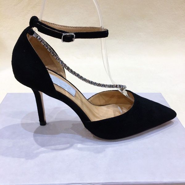

2021 sales glitter spiked flat shoes women red sole shoes sequins heels party wedding shoes pointed toe pumps 35-40, Black