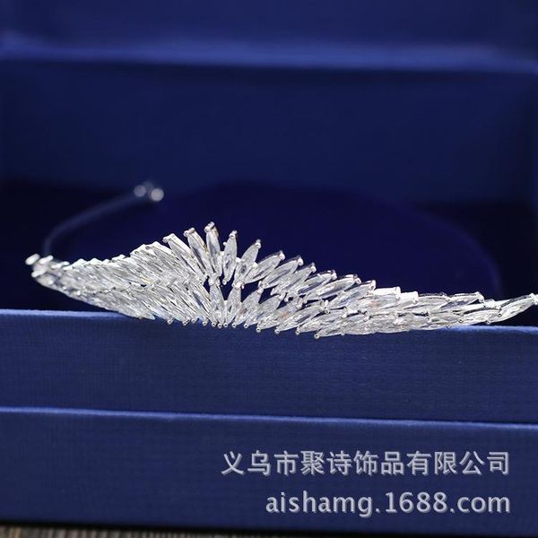 

hair clips & barrettes 2021 zirconia bride headbands rhinestone inlaid wedding hairbands tiaras crowns jewelry gifts for women girls crown c, Golden;silver