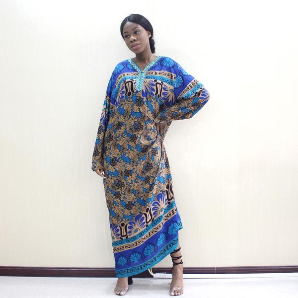 

ethnic clothing african dashiki blue pure cotton floral printed v-neck long sleeve elegant dresses fashion mama dress, Red