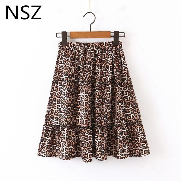 

skirts nsz women animal print leopard mini skirt summer vintage kawaii elastic waist punk rock pleated streetwear korea style, Black