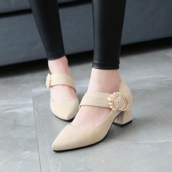 

dress shoes big size 11 12 13 14 15 ladies high heels women woman pumps pointed package the heel toes thick with single, Black