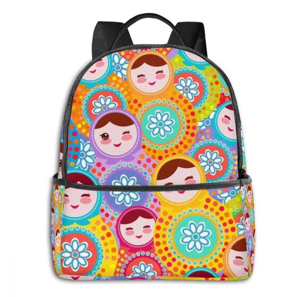 

backpack fashion 2021 shoulder bags russian dolls pink blue green colors school for teenage girls light travel