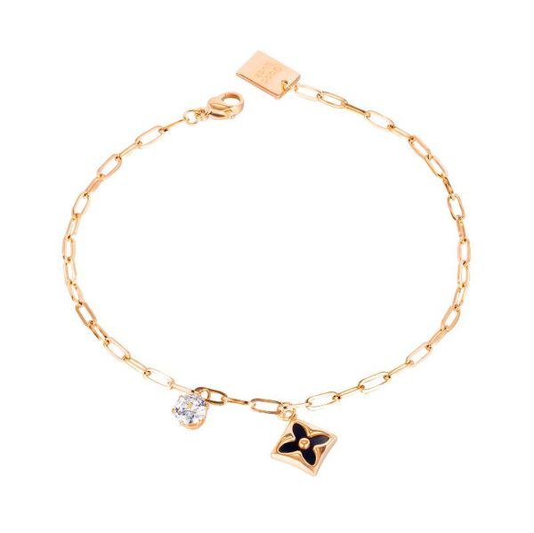 

anklets fashion star & cz crystals rose gold color titanium steel for women anklet bracelet female foot jewelry, Red;blue