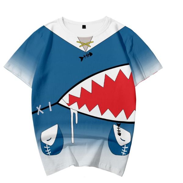 

men's t-shirts 2021 gawr gura hololive vtuber cosplay t shirt harajuku casual 3d graphic print men women streetwear summer hip hop, White;black