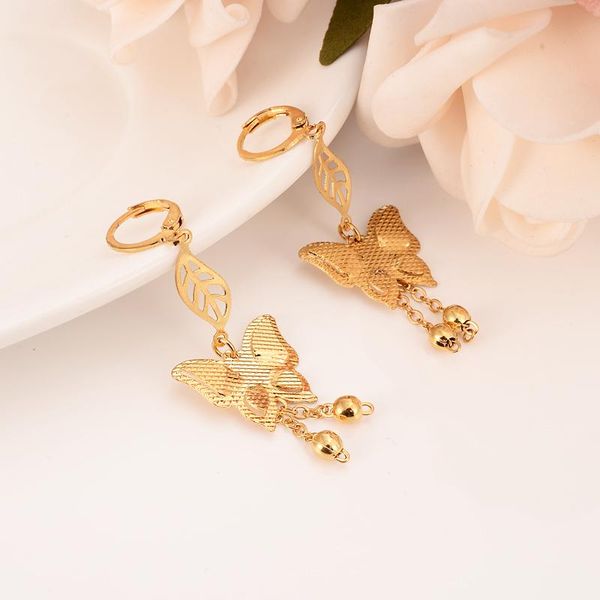 

hoop & huggie gold africa butterfly fashion jewelry metal drop earrings for kids gifts wedding bridal, Golden;silver