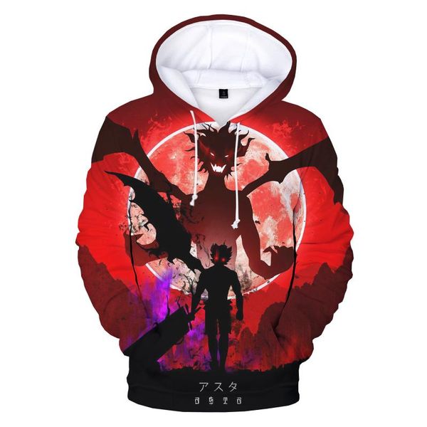 

men's hoodies & sweatshirts homme anime 3d printed black clover kids harajuku personality mix-up boys/girls clothes