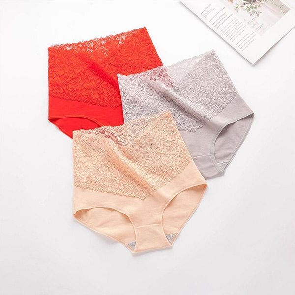 

women's panties selling temperament high-waist underwear solid color slim belly-up hips v-neck cotton, Black;pink