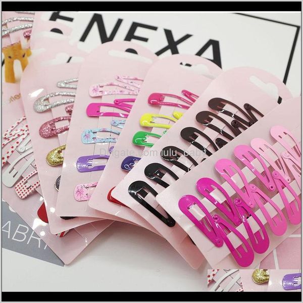 

10 pcs lovely cartoon heart type metal candy color girls hairpins clip kids headwear children baby bb clips zuvgj xvlus